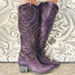 Abbott - Elegant boots with metal studs and solid heel